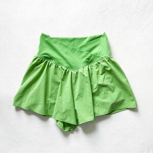 aerie Bright Green Crossover Waist Shorts - Medium